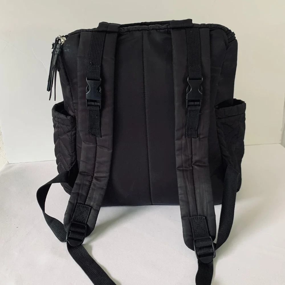 Skip Hop Forma Diaper Bag Backpack Black Chevron Quilted Padded Straps Travel